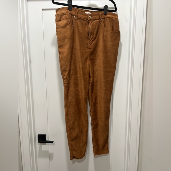 Good American Rust Brown Suede Skinny Pants - Picture 2 of 6